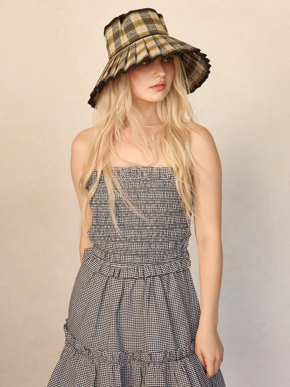 Lorna Murray Kyoto Forest Capri Sun Pleated Hat Size Medium
